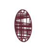 Estampes Pendentif Connecteur Filigrane Ovale Futuriste Rouge Bordeaux 24mm