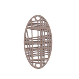 Estampes pendentif filigrane Ovale Futuriste Rouge Bordeaux de 24mm