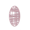S110204890 Lot de 10 Estampes pendentif connecteur filigrane Ovale Futuriste Rose de 24mm