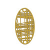 Lot de 10 Estampes Pendentif Connecteur Filigrane Ovale Futuriste Jaune Moutarde 24mm