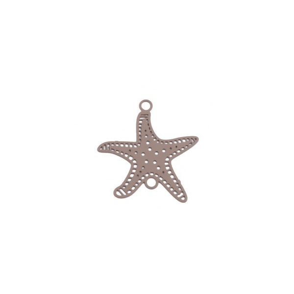 Estampes Connecteur Pendentif Étoile de Mer Beige Taupe 21mm