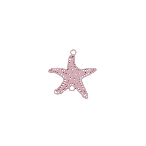 Estampes pendentif connecteur Etoile de mer Beige Taupe 21mm