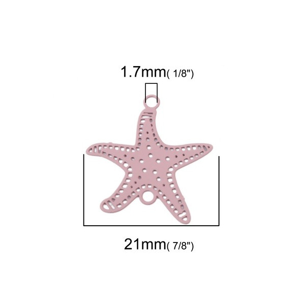 Estampes pendentif connecteur Etoile de mer Rose 21mm