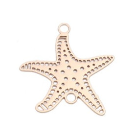 Estampes pendentif connecteur Etoile de mer Argent Platine 21mm