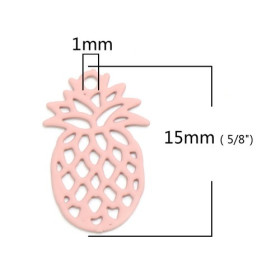 PS110206598 PAX 20 Estampes pendentif petit ananas Rose 15mm