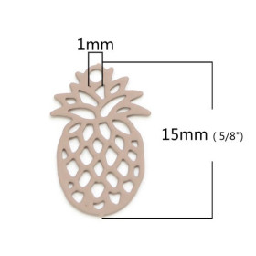 PS110206596 PAX 20 Estampes pendentif petit ananas Beige Taupe 15mm