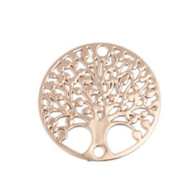 Estampes Pendentif Connecteur Filigrane Médaillon Arbre à Cœur 20 mm – Cuivre – Doré