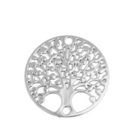 Estampes Pendentif Connecteur Filigrane Médaille Arbre à Cœur 20mm Argent Platine
