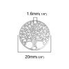 Estampes Pendentif Connecteur Filigrane Médaille Arbre à Cœur 20mm Argent Platine
