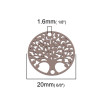 Estampes pendentif connecteur filigrane Medaillon Arbre à coeur Beige Taupe de 20mm