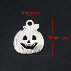 pendentifs breloque Citrouille Potiron Halloween metal couleur Argent Viforé
