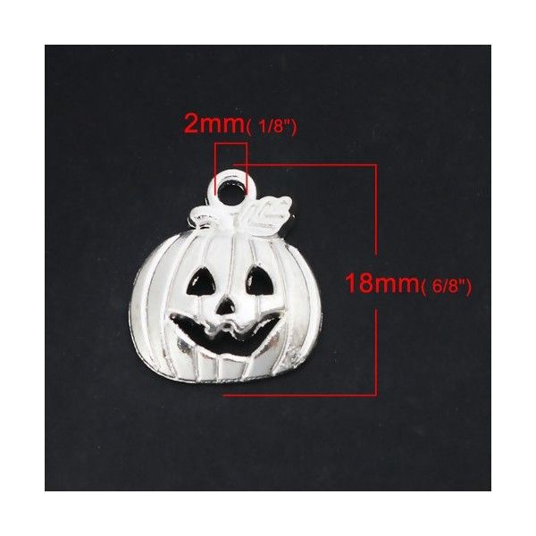 pendentifs breloque Citrouille Potiron Halloween metal couleur Argent Viforé