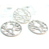 PS110145645 PAX 50 pendentifs breloque Arbre dans cercle 12mm métal couleur Argent Antique