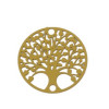 Estampes Pendentif Connecteur Filigrane Médaillon Arbre à Coeur Jaune Moutarde 20mm