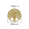 Estampes Pendentif Connecteur Filigrane Médaillon Arbre à Coeur Jaune Moutarde 20mm