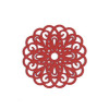 Estampes pendentif connecteur filigrane Rosace Mandala Rouge 30mm