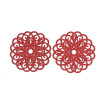 Estampes pendentif connecteur filigrane Rosace Mandala Rouge 25mm