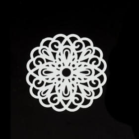 Estampes pendentif connecteur filigrane Rosace Mandala Rouge 25mm