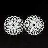 Estampes pendentif connecteur filigrane Rosace Mandala Blanc 25mm