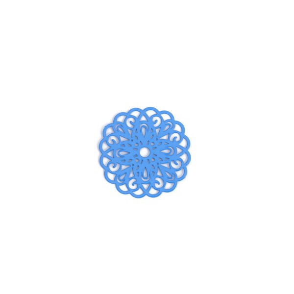 Estampes pendentif connecteur filigrane Rosace Mandala Blanc 25mm