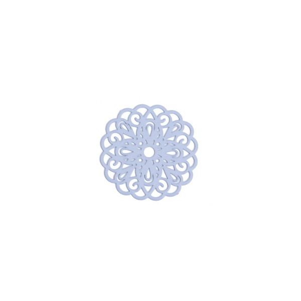 Estampes pendentif connecteur filigrane Rosace Mandala Noir 25mm