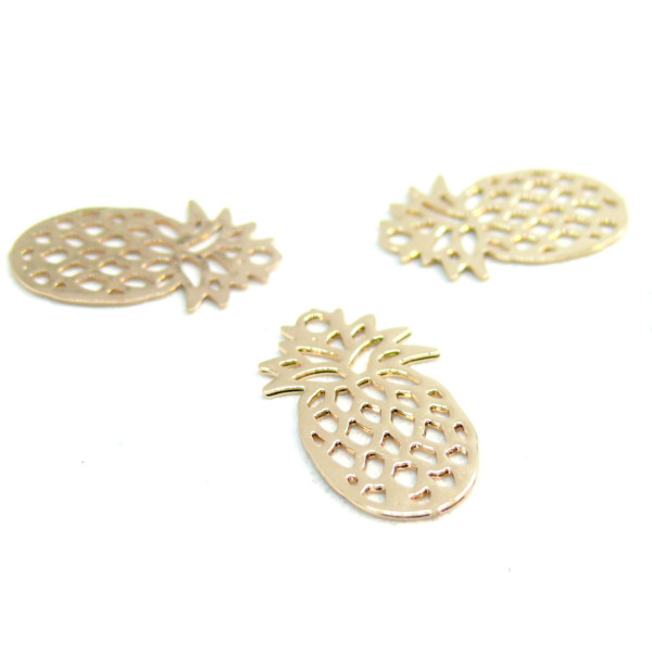PS110206594 PAX 20 Estampes pendentif petit ananas Argent Platine 15mm