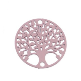 Estampes pendentif connecteur filigrane Medaillon Arbre à coeur Jaune Moutarde de 20mm