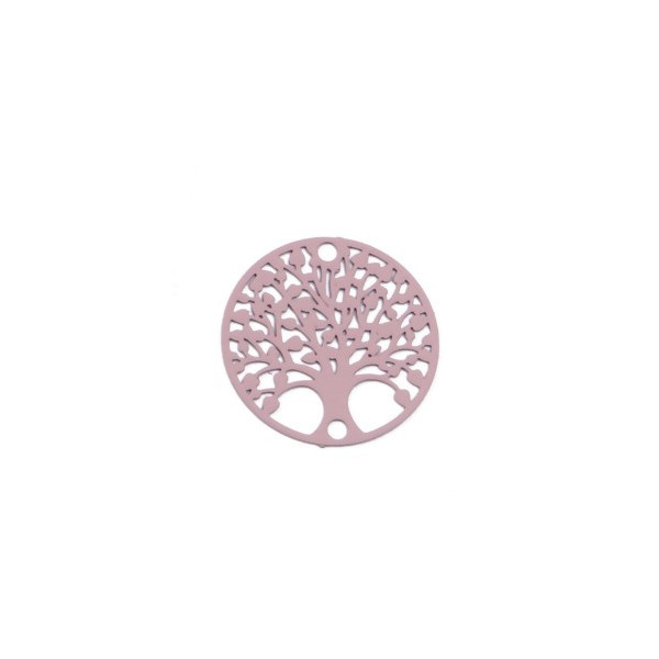 Estampes pendentif connecteur filigrane Medaillon Arbre à coeur Jaune Moutarde de 20mm
