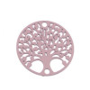 Estampes pendentif connecteur filigrane Medaillon Arbre à coeur Jaune Moutarde de 20mm