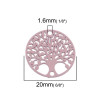 Estampes pendentif connecteur filigrane Medaillon Arbre à coeur Rose de 20mm