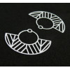 Estampes pendentif filigrane demi cercle Art  Deco Blanc 23 par 30mm