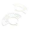 Estampes pendentif filigrane demi cercle Art  Deco Blanc 23 par 30mm