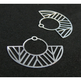 Estampes Pendentif Filigrane Demi-Cercle Art Déco 23x30mm – Cuivre Argent