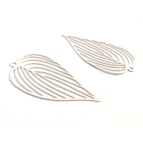 AE115547 Lot de 4 Estampes pendentif filigrane demi cercle Art  Deco Bleu Turquoise 23 par 30mm