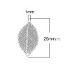 S110204942 PAX 10 Estampes pendentif multiconnecteur filigrane Feuille couleur Argent Platine de 25mm