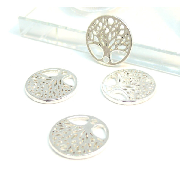 PS110114285 PAX 15 connecteurs Arbre de Vie 20mm couleur Argent Antique