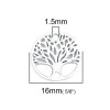 PS110200381 PAX 10 connecteurs médaillon Arbre biface 16mm  métal couleur Argent Vif