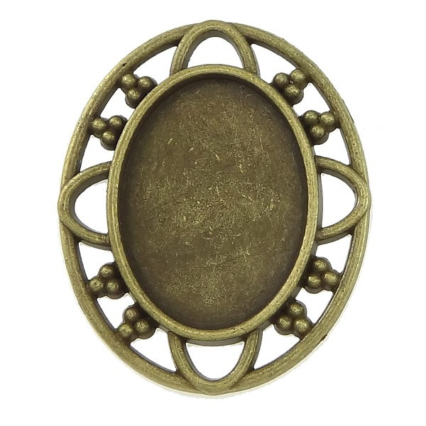 150406150729 PAX 10 connecteurs ARTY Ovale 18 par 25mm metal couleur Bronze