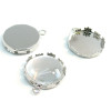 BN1134588 PAX 10 Supports de pendentif couronne rond 20mm laiton couleur Argent Platine