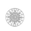 Estampes, pendentif connecteur filigrane, Medaillon Flocon de Neige 20mm, métal finition Argent Platine