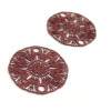 Estampes pendentif connecteur filigrane Médaillon Fleur Bordeaux Vin de 19mm