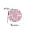 S11204934 PAX 10 Estampes pendentif connecteur filigrane Medaillon Fleur Rose Beige de 19mm