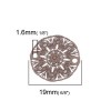 S11204935 PAX 10 Estampes pendentif connecteur filigrane Medaillon Fleur Taupe Beige de 19mm