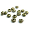 Perles intercalaires rondelles, Type Pelote Torsade 6mm, metal couleur Bronze