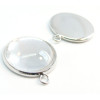 20 pièces: BN1123305 PAX 10 supports de pendentif attache ronde 14mm couleur Argent Platine et 10 cabochons