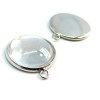 20 pîèces: BN1123308 PAX 10 supports de pendentif attache ronde 20mm Argent Vif et 10 cabochons