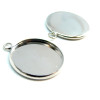 BN1123308 PAX 10 supports de pendentif attache ronde 20mm Argent Vif Qualité Laiton