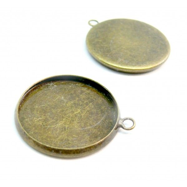 supports de pendentif attache ronde 18mm Laiton couleur Bronze