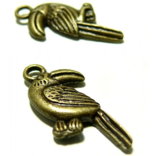 Apprêt bijoux 10 pendentifs ref P13099 pelican 3D Bronze 