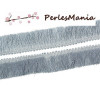 GALON FRANGE EN COTON GRIS CREATION POMPONS 25mm